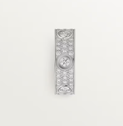 [⭐Spark]LOVE RING 6.5MM Full Diamond, 6 Major Diamonds Silver