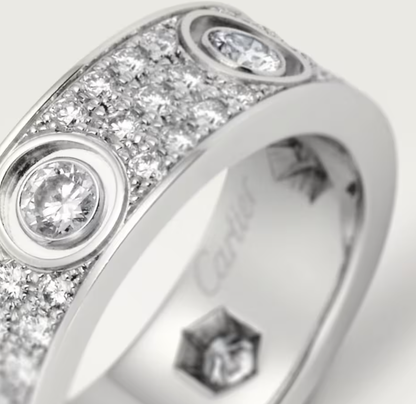 [⭐Spark]LOVE RING 6.5MM Full Diamond, 6 Major Diamonds Silver