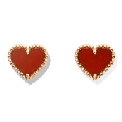[⭐Spark]HEART CARNELIAN STUD EARRINGS