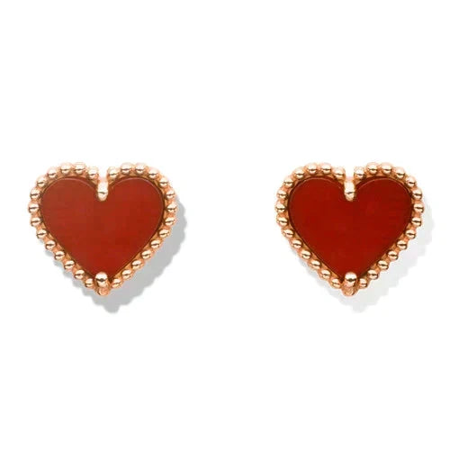 [⭐Spark]HEART CARNELIAN STUD EARRINGS