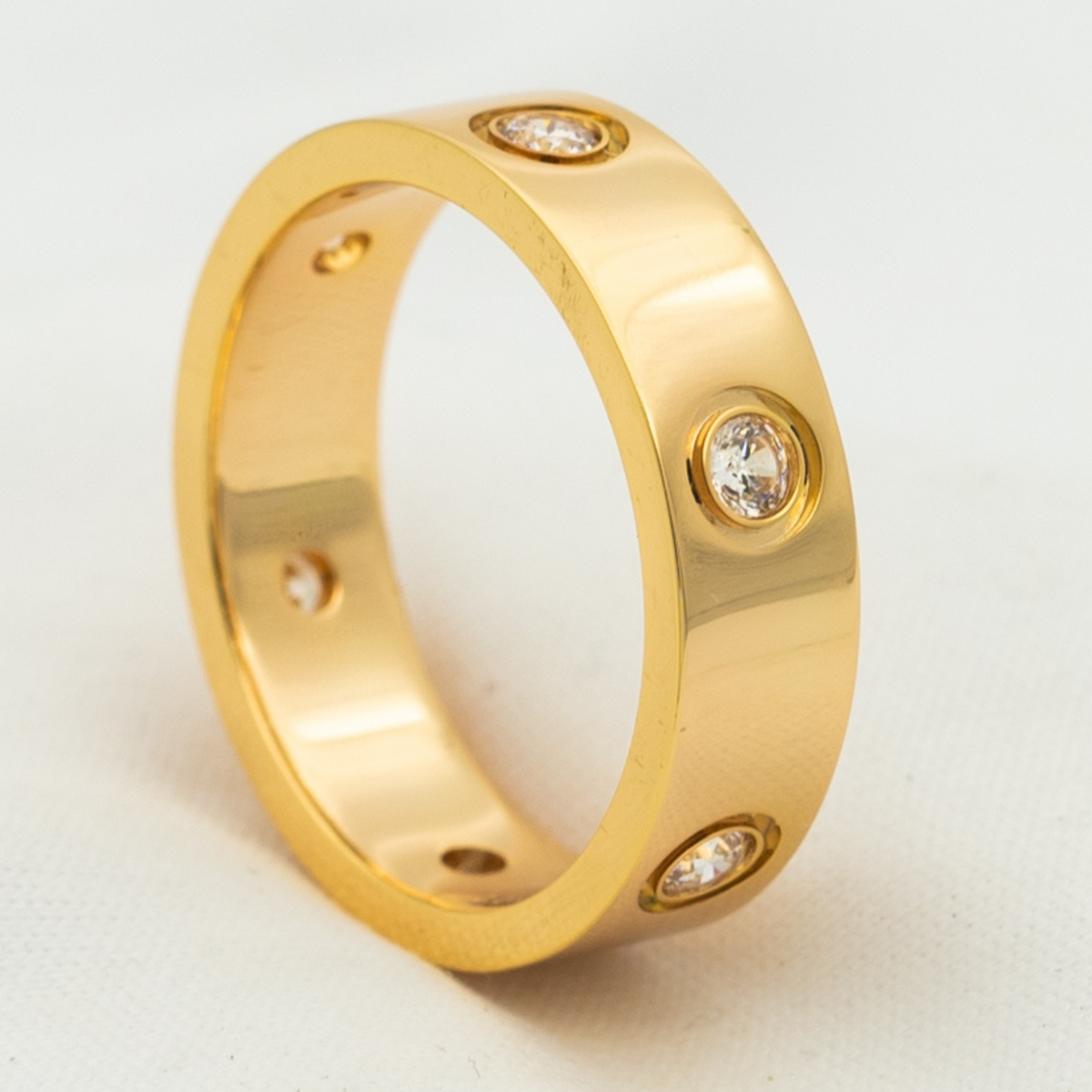 [⭐Spark]LOVE RING 5.5MM 6 DIAMONDS PINK GOLD