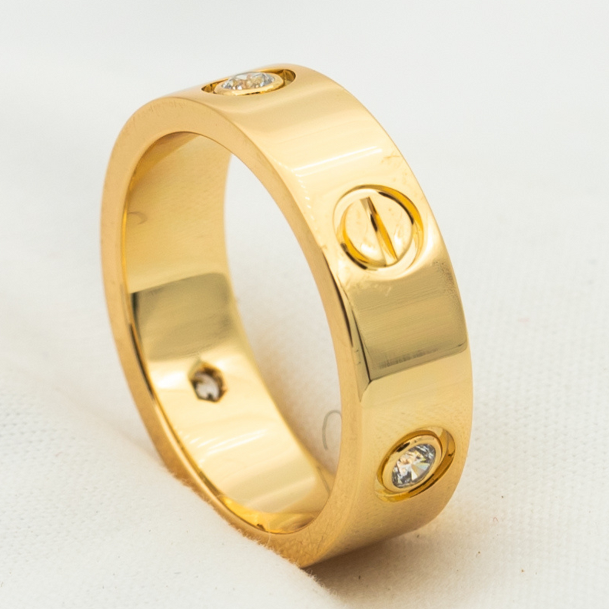 [⭐Spark]LOVE RING 5.5MM 3 DIAMONDS PINK GOLD
