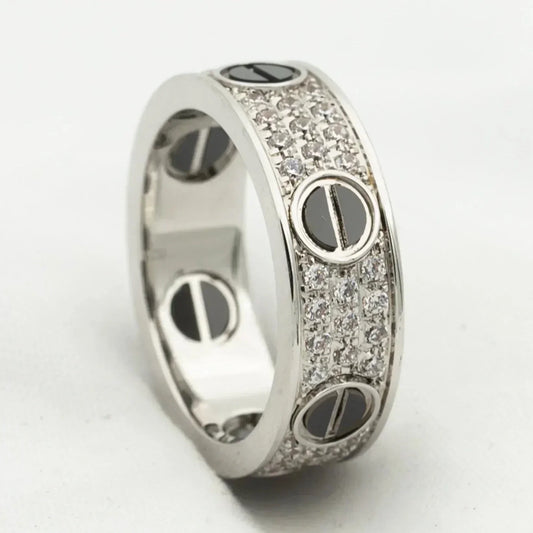 [⭐Spark]LOVE RING 5.5MM DIAMONDS PAVED CERAMIC