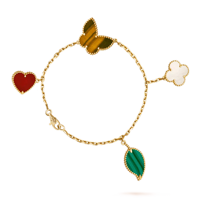 [⭐Spark]LUCKY SPRING 5 MOTIF GOLD BRACELET