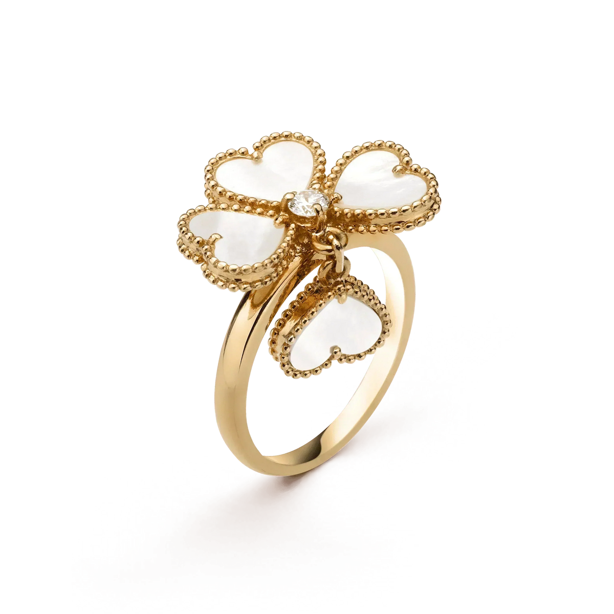 [⭐Spark]SWEET CLOVER WHITE MOP RING