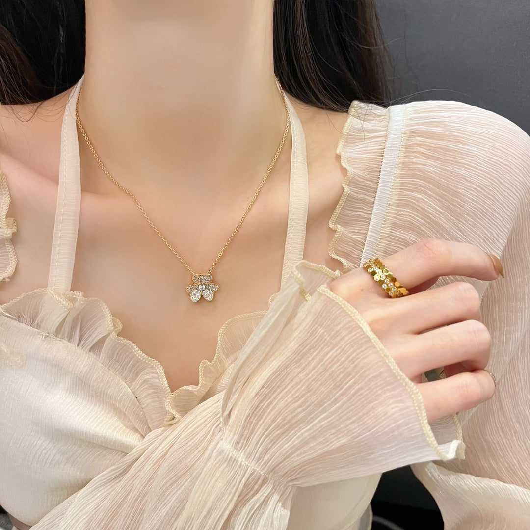 [⭐Spark]FLOWER DIAMOND NECKLACE