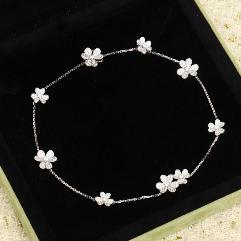 [⭐Spark]FRIVOLE SILVER 9 FLOWERS NECKLACE