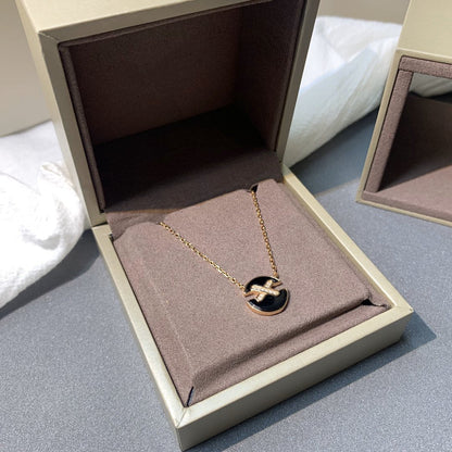 [⭐Spark]JEUX DE PINK GOLD DIAMOND NECKLACE