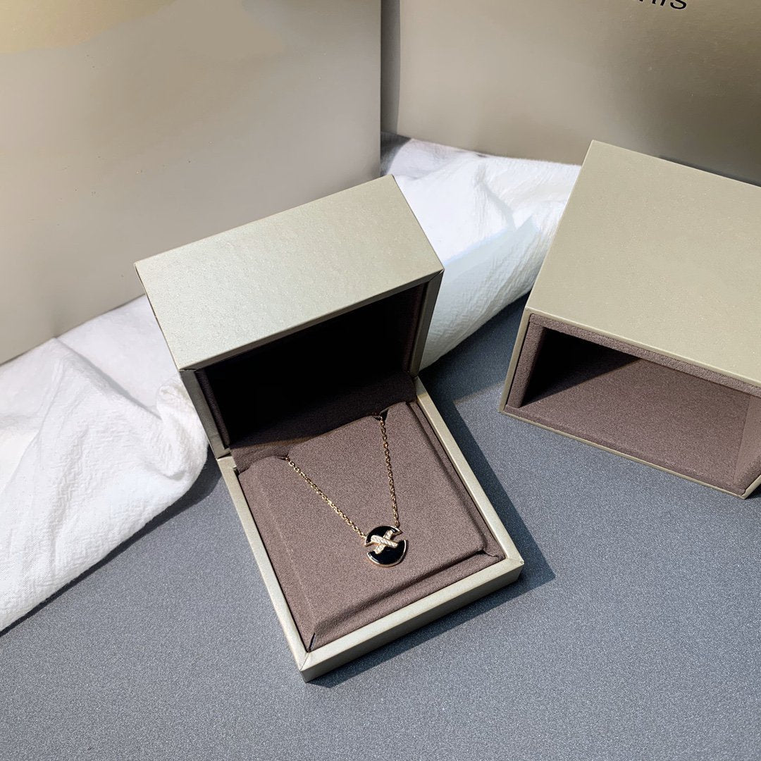 [⭐Spark]JEUX DE PINK GOLD DIAMOND NECKLACE