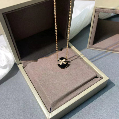 [⭐Spark]JEUX DE ROSE GOLD DIAMOND NECKLACE