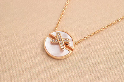 [⭐Spark]JEUX DE ROSE GOLD DIAMOND NECKLACE