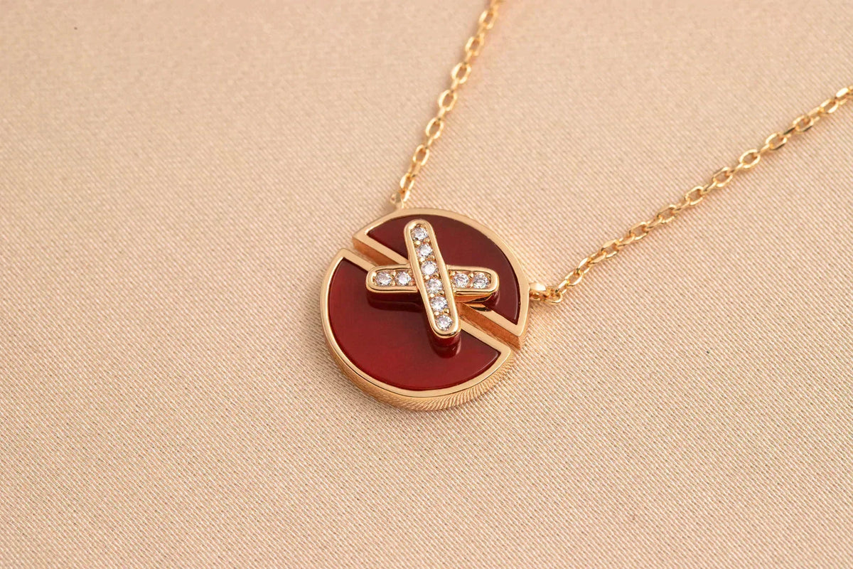 [⭐Spark]JEUX DE ROSE GOLD DIAMOND NECKLACE
