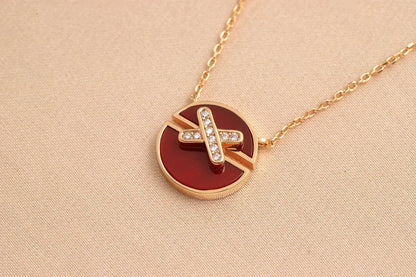 [⭐Spark]JEUX DE ROSE GOLD DIAMOND NECKLACE