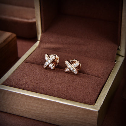 [⭐Spark]JEUX DE GOLD DIAMOND EARRINGS