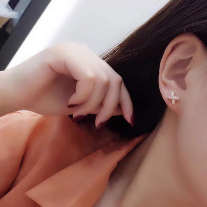 [⭐Spark]JEUX DE GOLD DIAMOND EARRINGS