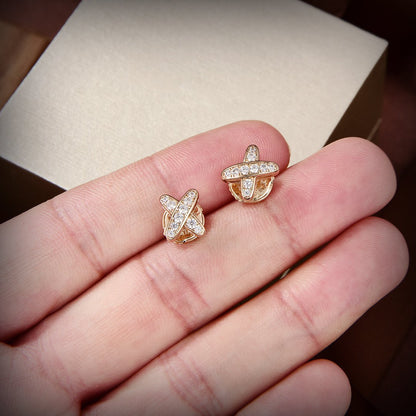 [⭐Spark]JEUX DE GOLD DIAMOND EARRINGS