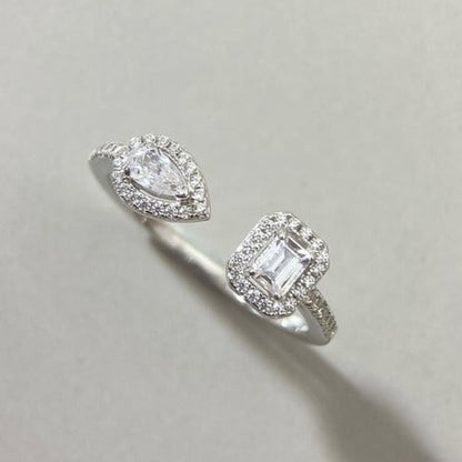 [⭐Spark]MY TWIN TOI & MOI SILVER DIAMOND RING