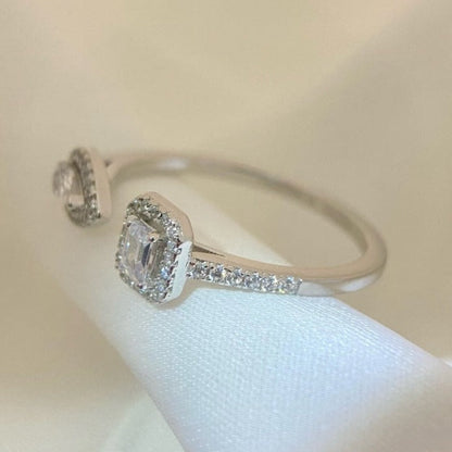 [⭐Spark]MY TWIN TOI & MOI SILVER DIAMOND RING