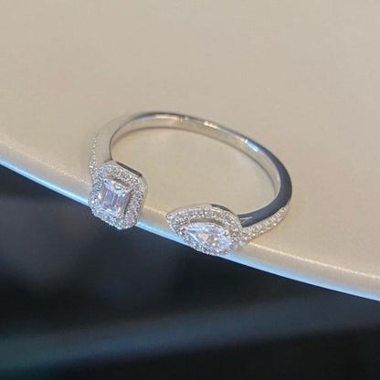 [⭐Spark]MY TWIN TOI & MOI SILVER DIAMOND RING