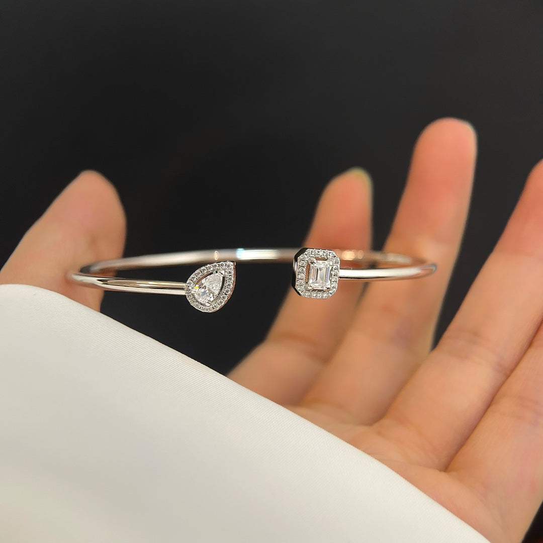 [⭐Spark]JONC FLEX MY TWIN TOI & MOI SILVER DIAMOND BRACELET
