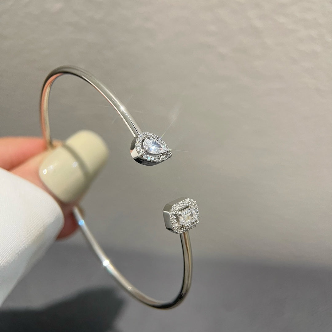 [⭐Spark]JONC FLEX MY TWIN TOI & MOI SILVER DIAMOND BRACELET