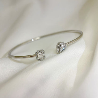 [⭐Spark]JONC FLEX MY TWIN TOI & MOI SILVER DIAMOND BRACELET