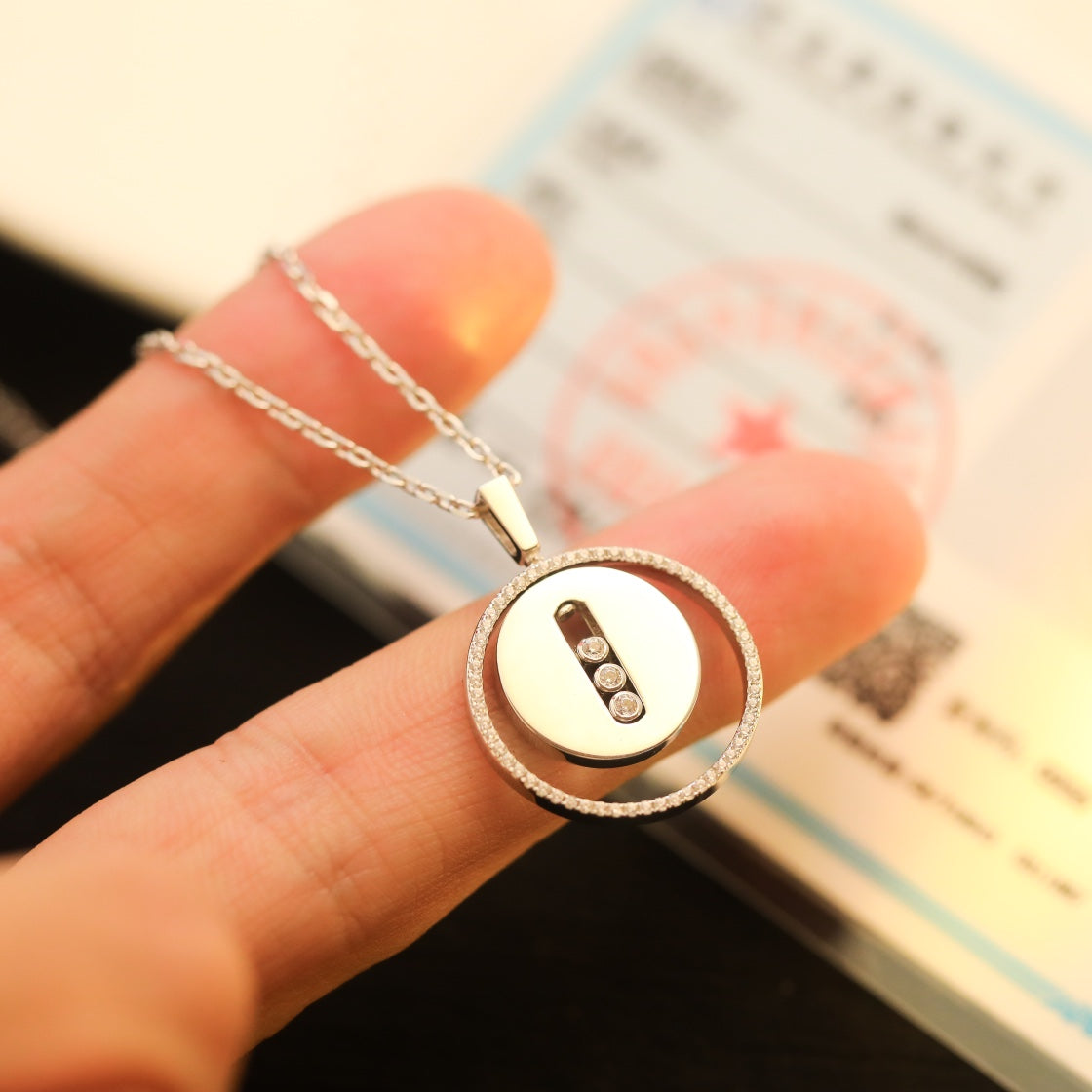 [⭐Spark]Demo MOVE MM SILVER DIAMOND NECKLACE