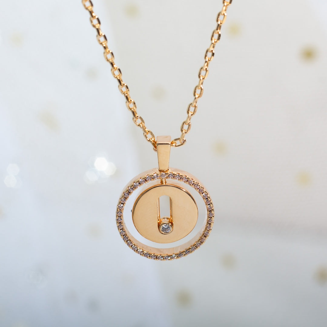 [⭐Spark]Demo MOVE PM NECKLACE PINK GOLD DIAMOND