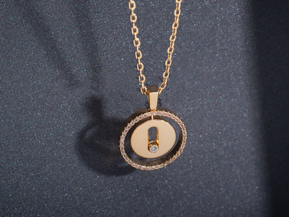 [⭐Spark]Demo MOVE PM NECKLACE PINK GOLD DIAMOND