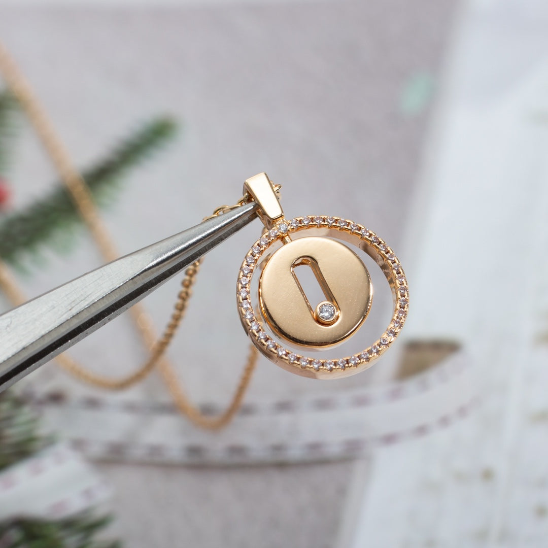 [⭐Spark]Demo MOVE PM NECKLACE PINK GOLD DIAMOND