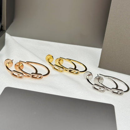 [⭐Spark]CREOLES MOVE UNO PM DIAMOND EARRINGS
