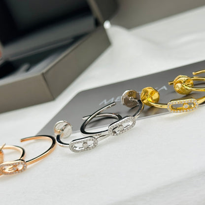 [⭐Spark]CREOLES MOVE UNO PM DIAMOND EARRINGS