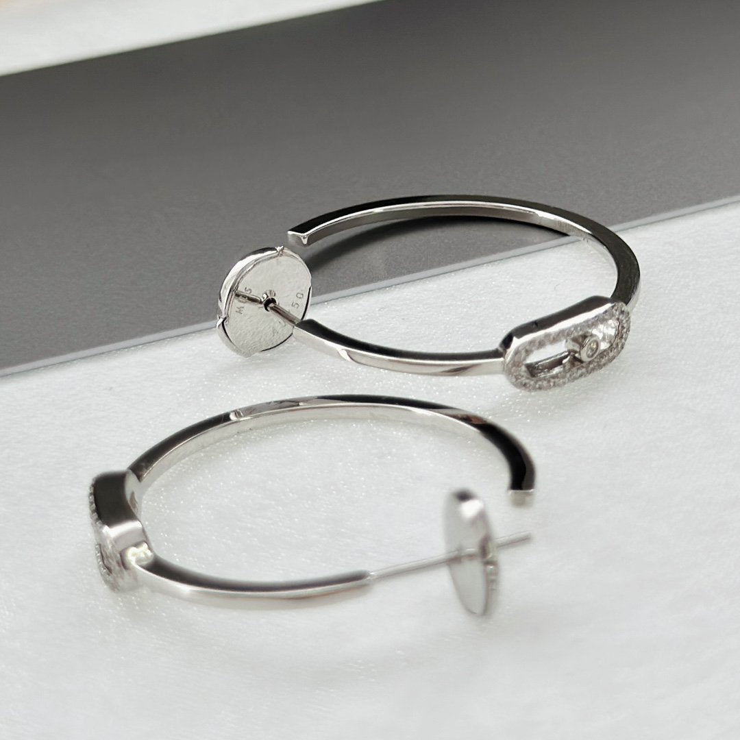 [⭐Spark]CREOLES MOVE UNO PM DIAMOND EARRINGS