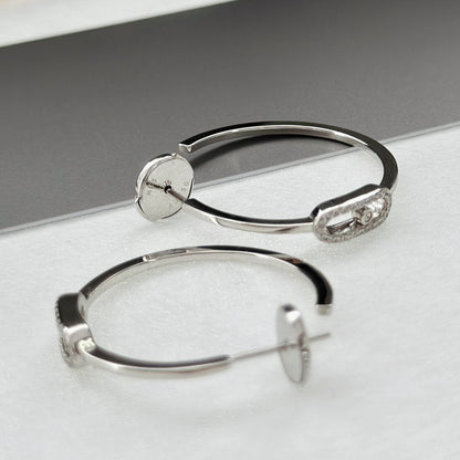 [⭐Spark]CREOLES MOVE UNO PM DIAMOND EARRINGS