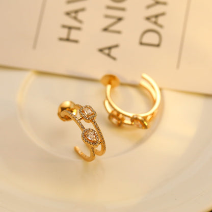 [⭐Spark]CREOLES MY TWIN 2 RANGS SILVER DIAMOND EARRINGS