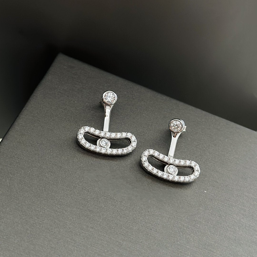 [⭐Spark]MOVE UNO SILVER DIAMOND EARRINGS