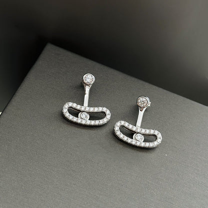 [⭐Spark]MOVE UNO SILVER DIAMOND EARRINGS