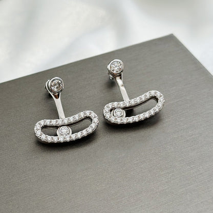 [⭐Spark]MOVE UNO SILVER DIAMOND EARRINGS