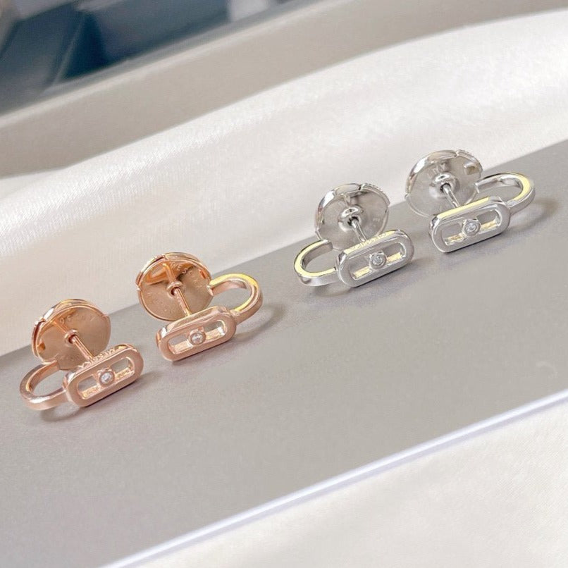 [⭐Spark]CREOLES MOVE UNO MINI 1 DIAMOND EARRINGS