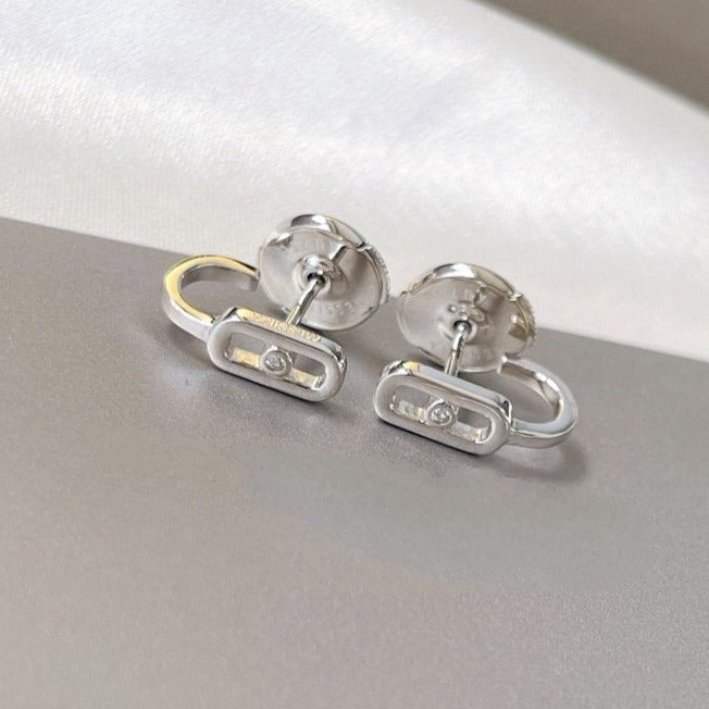 [⭐Spark]CREOLES MOVE UNO MINI 1 DIAMOND EARRINGS