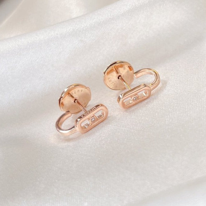 [⭐Spark]CREOLES MOVE UNO MINI 1 DIAMOND EARRINGS