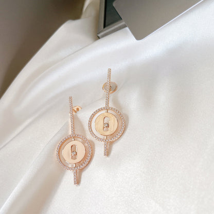 [⭐Spark]Demo MOVE ARROW PINK GOLD DIAMOND EARRINGS