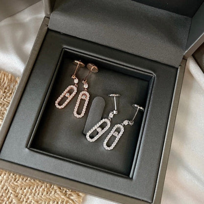 [⭐Spark]DORMEUSES MOVE UNO DIAMOND EARRINGS