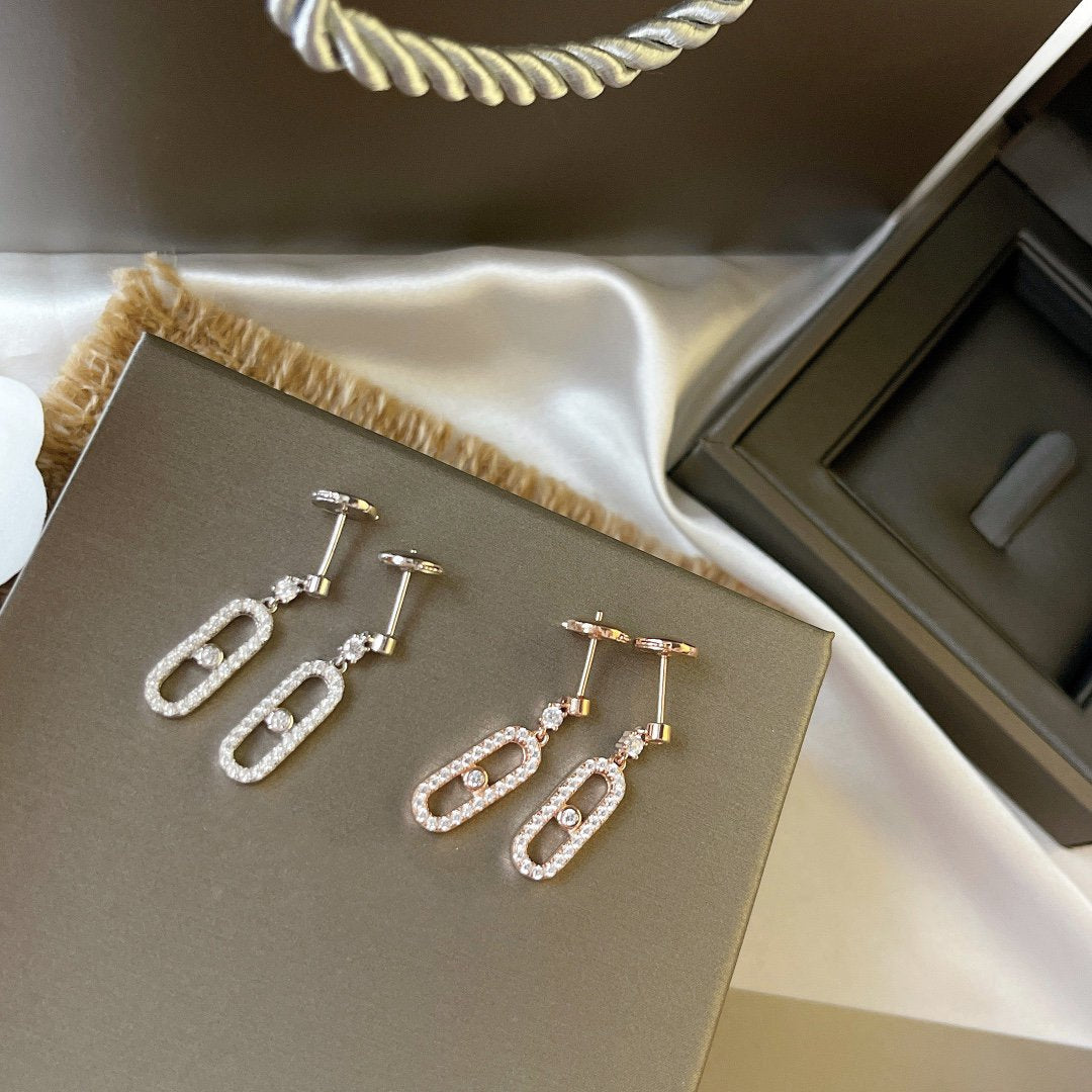[⭐Spark]DORMEUSES MOVE UNO DIAMOND EARRINGS