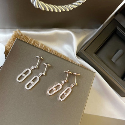 [⭐Spark]DORMEUSES MOVE UNO DIAMOND EARRINGS
