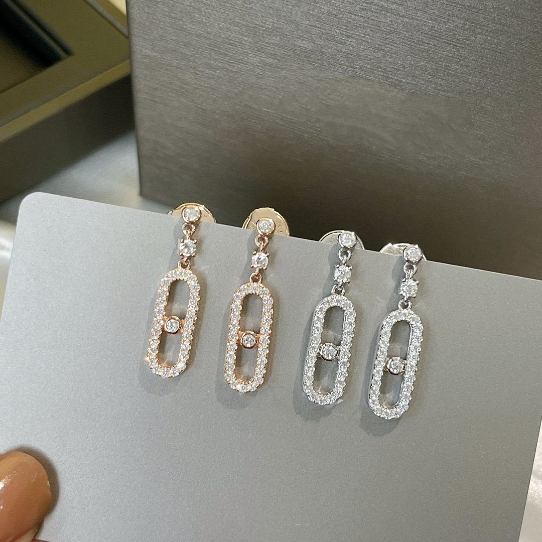 [⭐Spark]DORMEUSES MOVE UNO DIAMOND EARRINGS