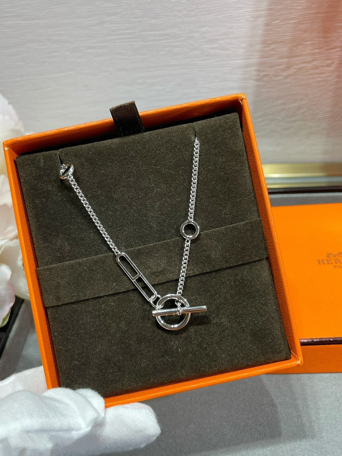 [⭐Spark]HM STERLING CHAINE D'ANCRE HEART