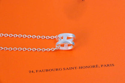 [⭐Spark]HM NECKLACE H LETTER OVAL SERIES
