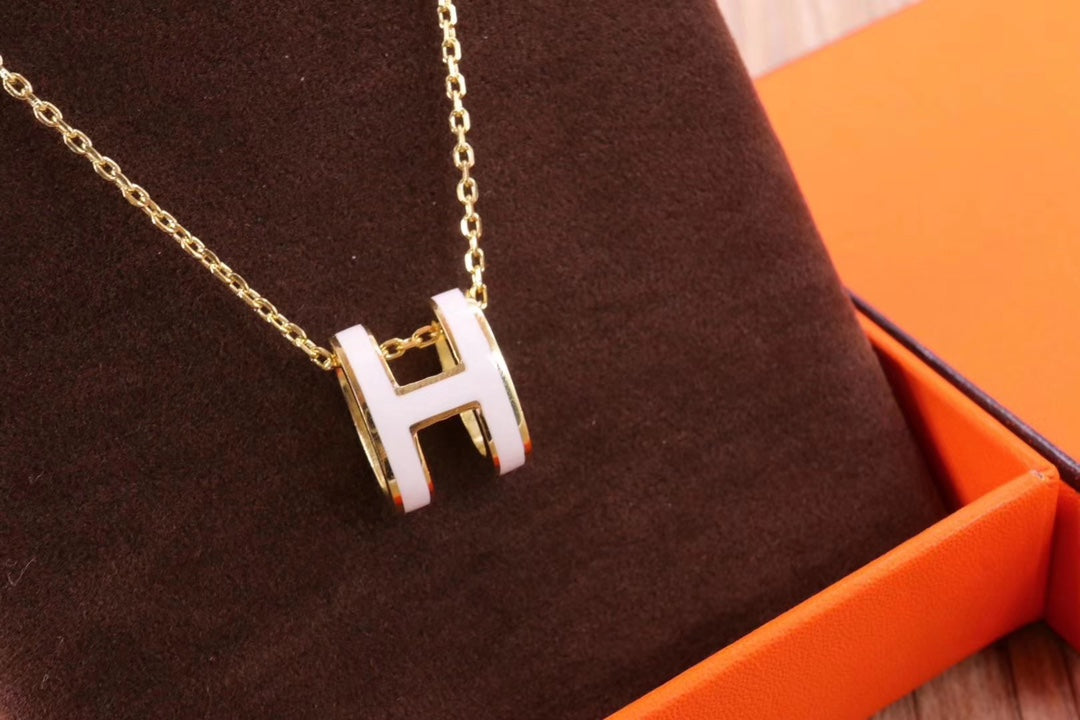 [⭐Spark]HM CLIC YELLOW ENAMEL GOLD NECKLACE