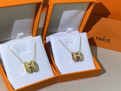 [⭐Spark]HM CLIC YELLOW ENAMEL GOLD NECKLACE